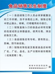 食品藥品安全守護者 銷售衛(wèi)生制度展板詳解